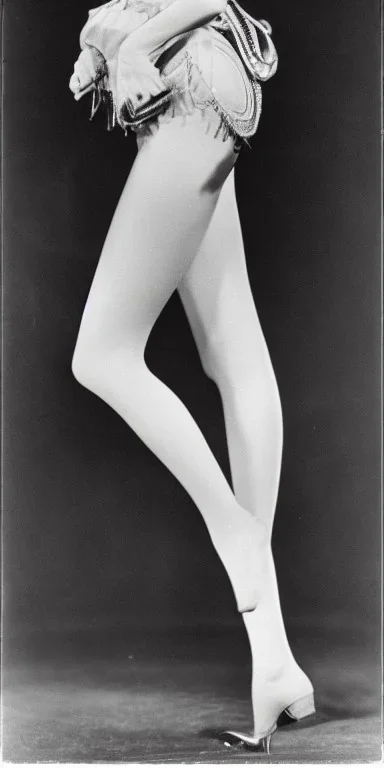 Ziegfeld Girl on jeans walking