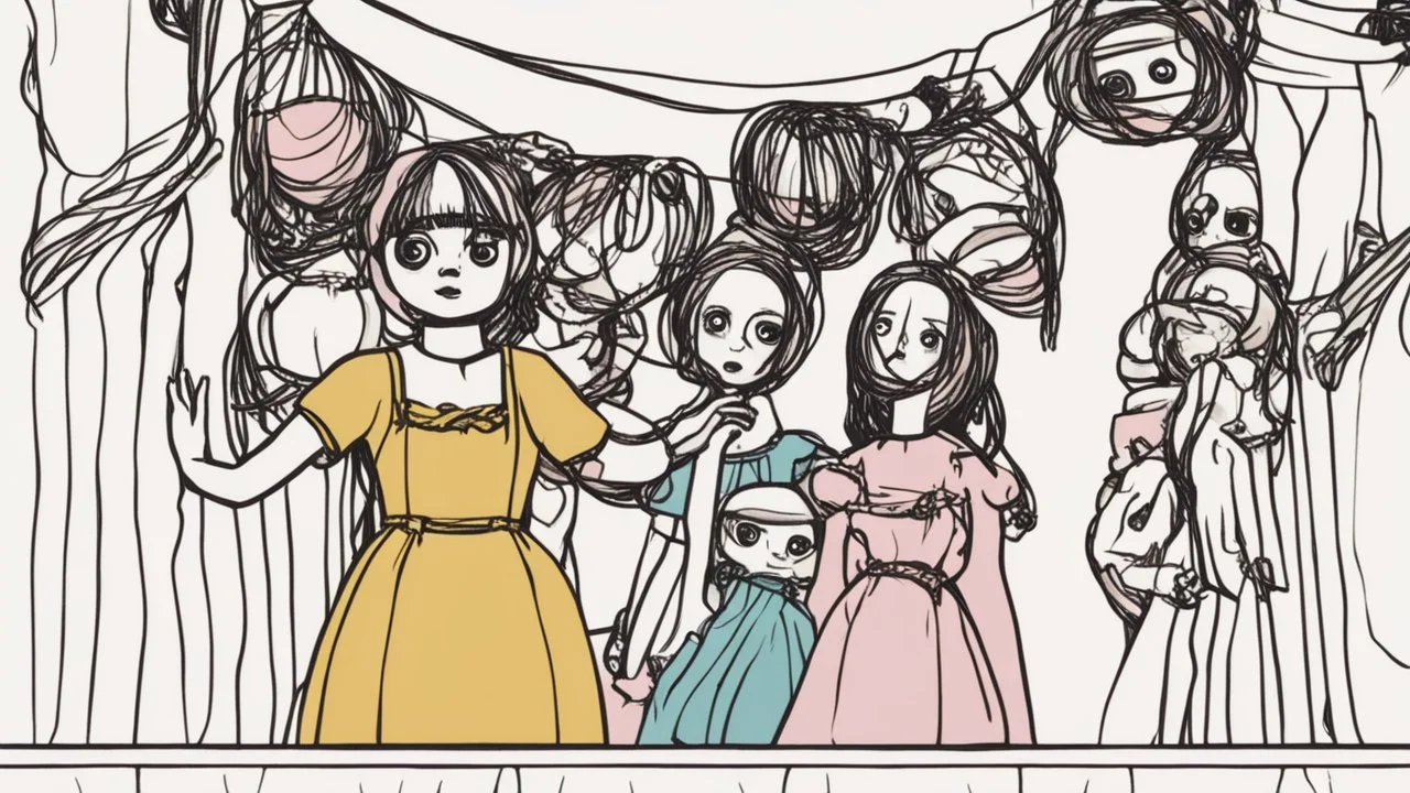 مظلم يد تمسك بخيوط الدمى