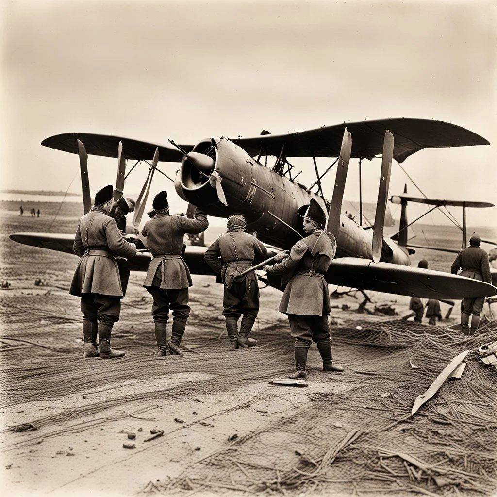 Cossacks constructing their combat planes.