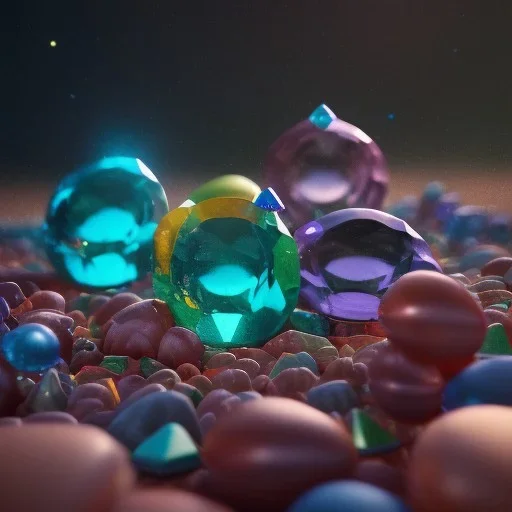 rare colorful gems, surreal max detail 8k