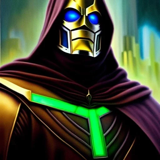 Ultra detailed fullbody Portrait in oil on canvas of Doctor Doom Villain ,extremely detailed digital painting, extremely detailed face,crystal clear Big Glowing eyes, mystical colors ,perfectly centered image, perfect composition, rim light, beautiful lighting, 8k, stunning scene, raytracing, anatomically correct, in the style of robert e howard and Ken Kelley and Ohrai Noriyoshi and Simon Bisley and tomzj1