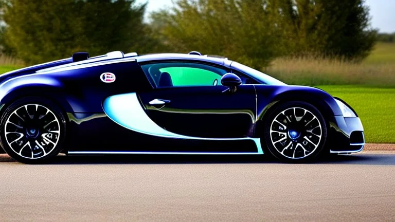 Super Luxurious Bugatti Veyron with tuned spoilers and exhausts, 4K, Ultra Detailed, rear view, rear view