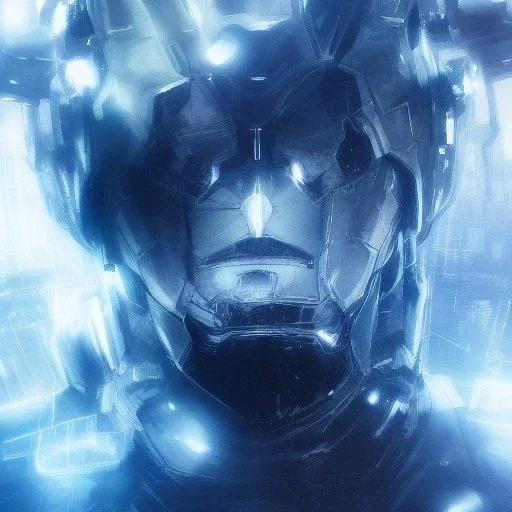 A portrait of a crystalised robot big good drawled hands, atmospheric, realistic, unreal engine cosmic galactic, cinematic lighting, octane render, random colors, transparent, cosmic ambiance, masterpiece, art by Yoji Shinkawa, composing fit inside