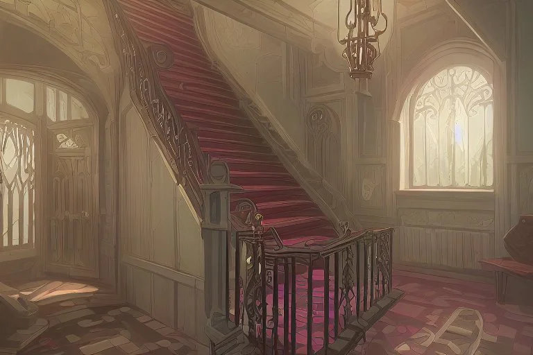 fantasy victorian house stairs