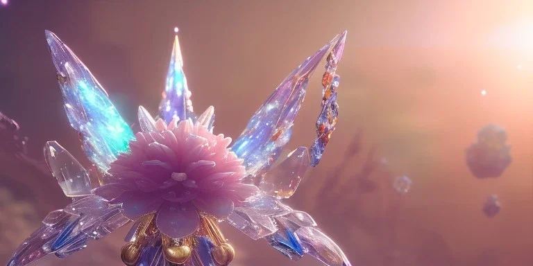 crystal subtle flower in a galactic ambiance beautiful fairy, transparent, delicate colors, in the foreground, full of details, smooth，soft light atmosphere, light effect，vaporwave colorful, concept art, smooth, extremely sharp detail, finely tuned detail, ultra high definition, 8 k, unreal engine 5, ultra sharp focus