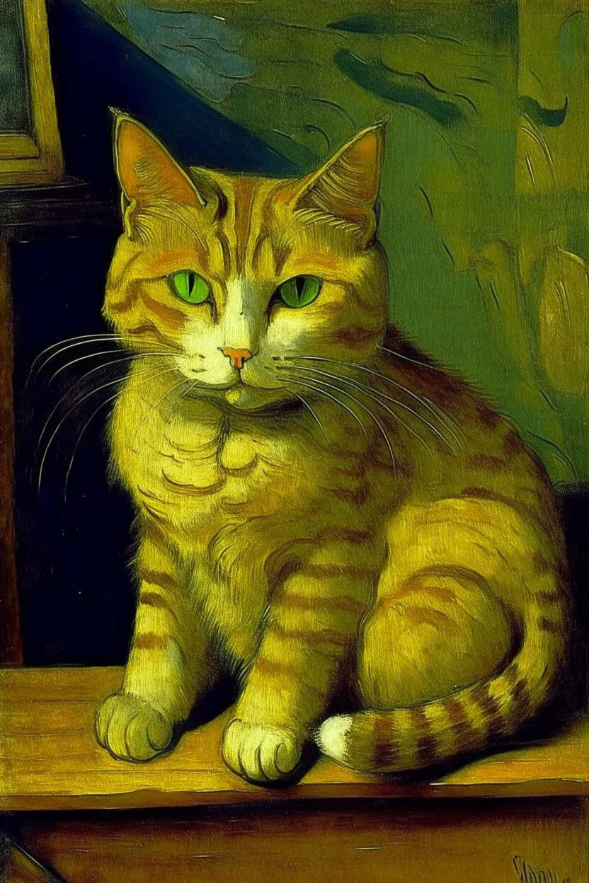 Portrait of a cat by Van Gogh