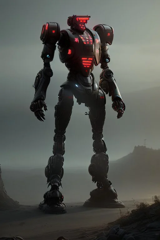 dark armor robot ai soldier mech dystopian scary gladiator predator monster