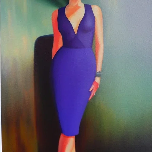 Full body portrait, painting, medium shot lady, style of Diane Sivavec