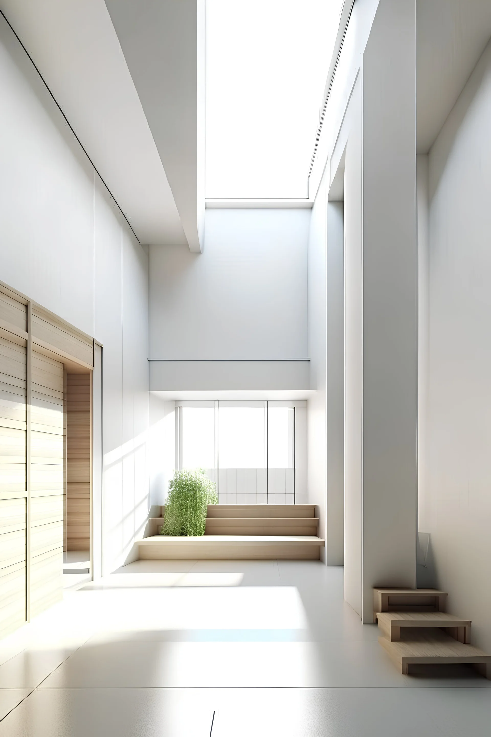 interior de vivienda minimalista de dos plantas