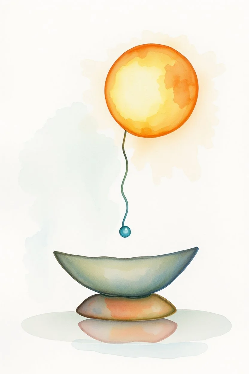 Balance,, Compassion represented as symbols pastel water colors