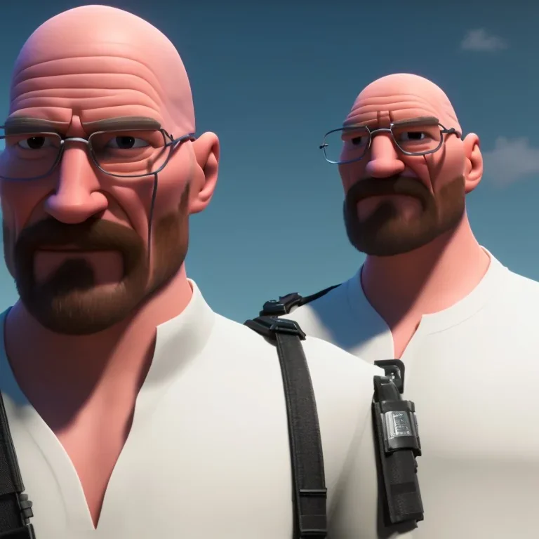 Walter White cyborg, 8k, tactical vest