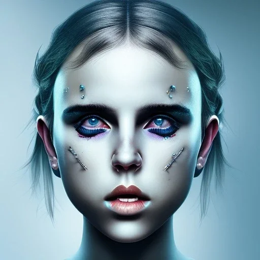 Danish singer MØ face , Still Imagery, darkness Photobashing