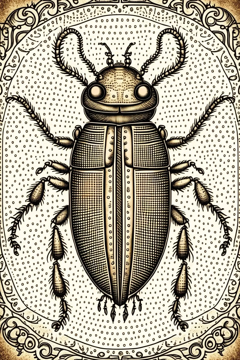 vintage, gothic, steampunk drawings of a beetle, sepia-toned