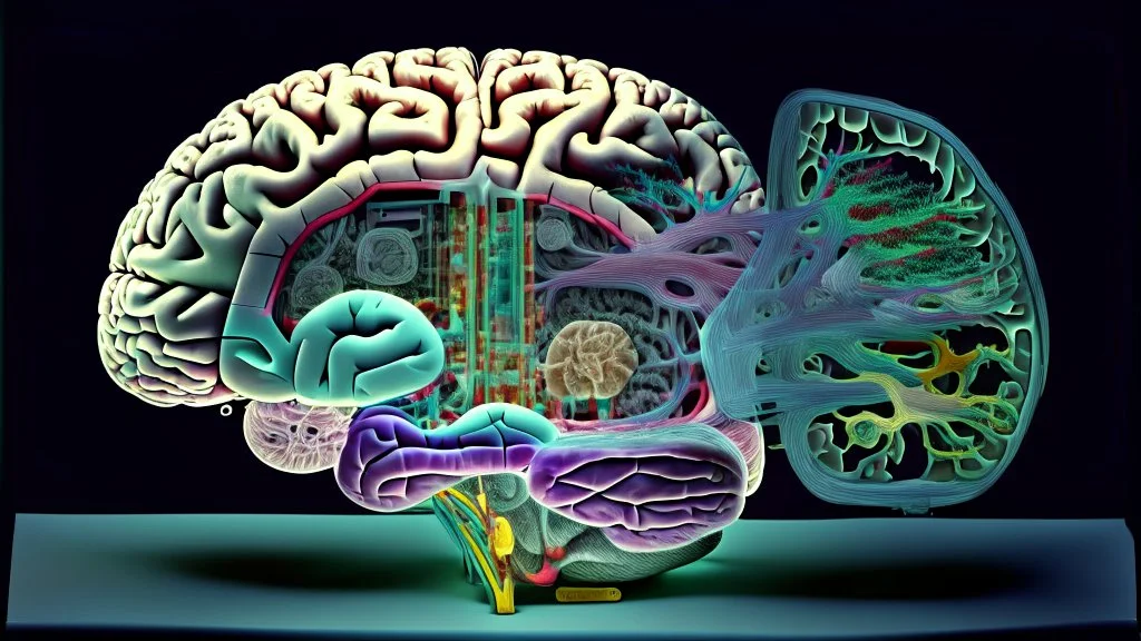 multiple things inside a transparent brain