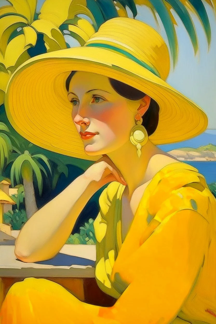 mexican cote d'azur woman yellow Neoclassicism