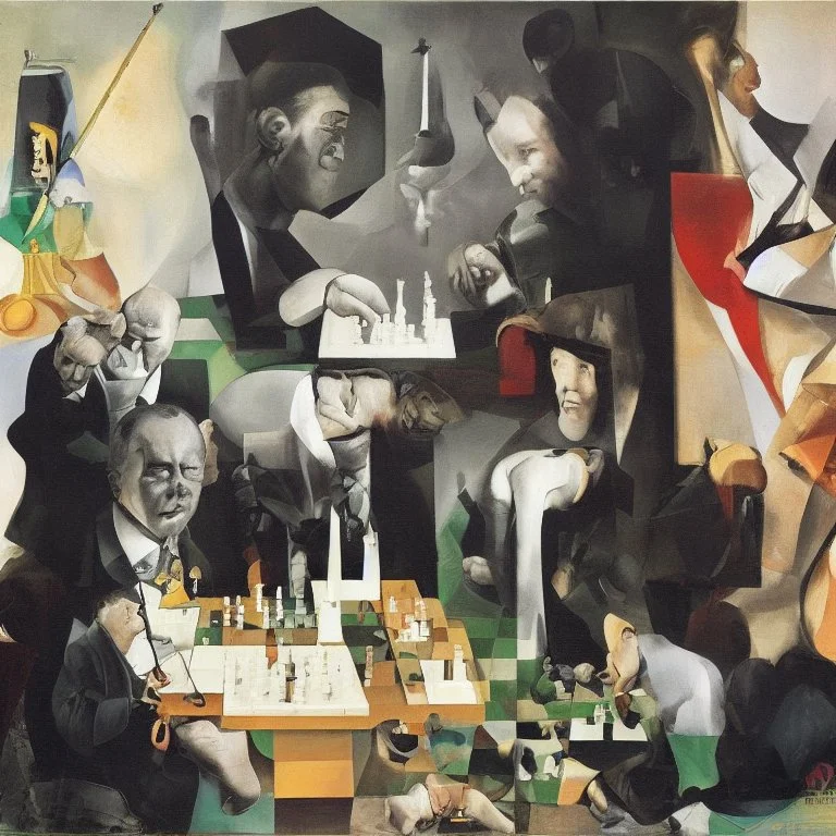 Complex Surgical Instruments,Putin,President Xi Of China And Joe Biden Play Chess with a Newborn Boy,black background,surrealism,Painting By Adrian Ghenie,Michelangelo,Rene Magritte,Lucian Freud,Salvador Dali,Pablo Picasso