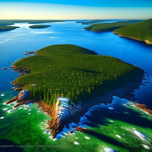 Acadia National Park, Maine,aerial view,cloudy,extremely detailed digital painting, high resolution,8k, realistic, beautiful, volumetric lighting, mystical colors ,perfectly centered image, perfect composition, rim light, beautiful lighting,masterpiece, stunning scene, raytracing, anatomically correct, in the style Van Gogh and robert e howard and Ken Kelley and Ohrai Noriyoshi and Simon Bisley and tomzj1.