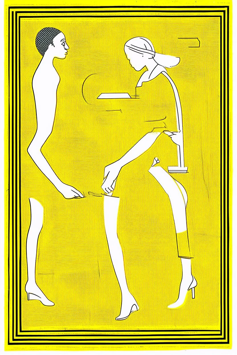 Holding on isn't working anymore; a mashup of the styles of Gerd Arntz and Tomma Abts
