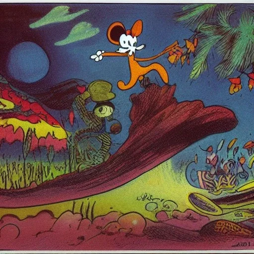 from krazy kat and ignatz mouse by herriman psychedelic landscape