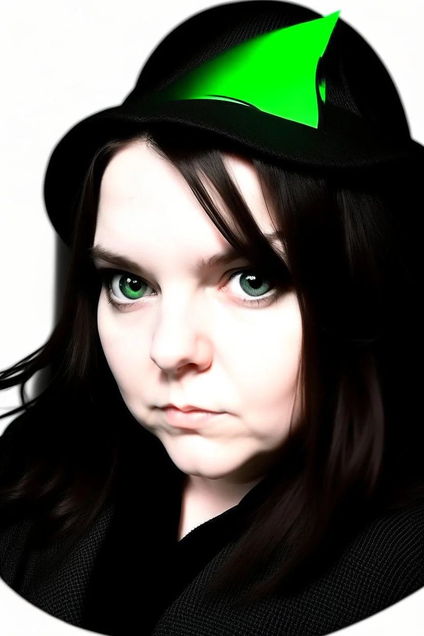 chubby cartoon gaming witch green eyes