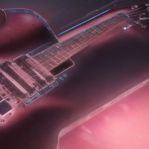 Cyberpunk GUITAR, hyper realistic