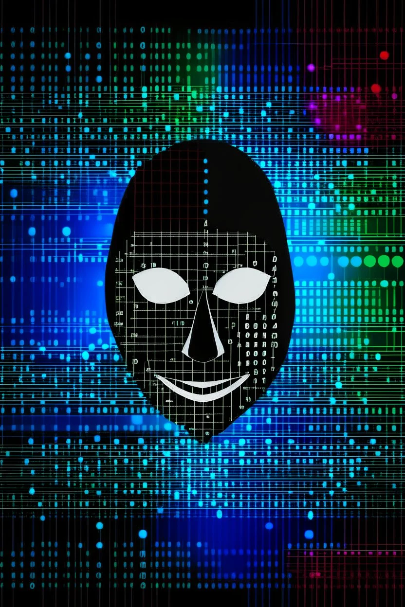 anonnymous logo with hacking background numbers