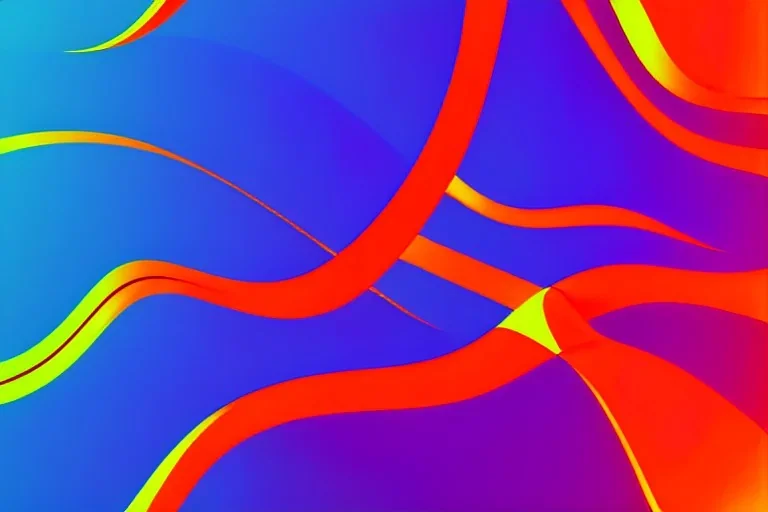 Vector technology abstract background with dynamic amorphous vector flowing gradient particle water curve waves and modern red, yellow, orange lines. Retro futurism geometric, cyberpunk.