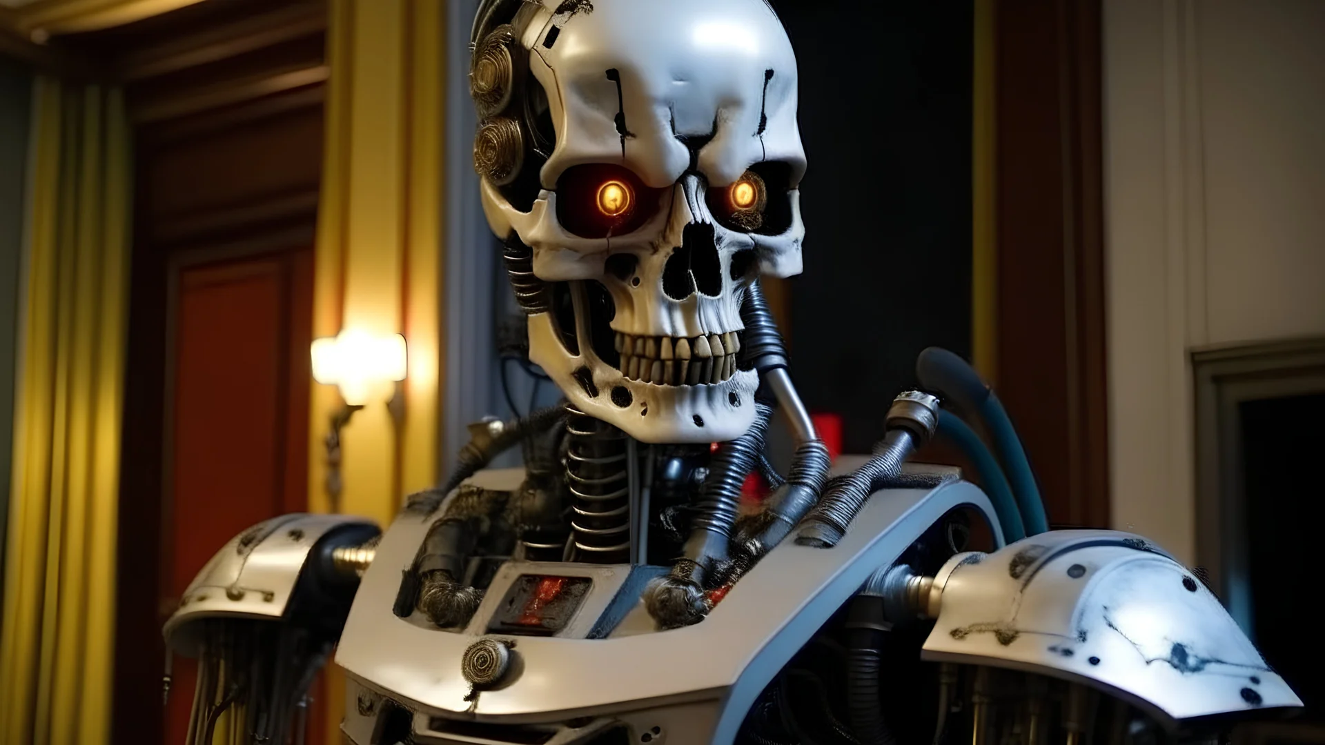 Napoleon en robot terminator met le feu à l'élysée