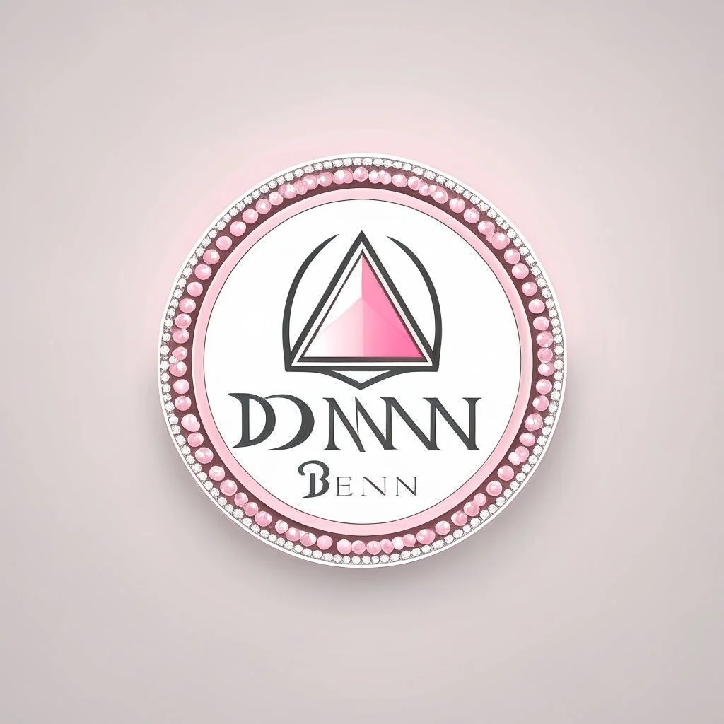 Create a logo for Deniz, a boutique of diamond-inspired dresses, Baby Pink