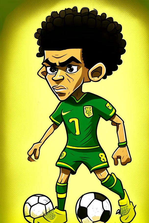 ف ساهقف Brazilian football player cartoon 2d