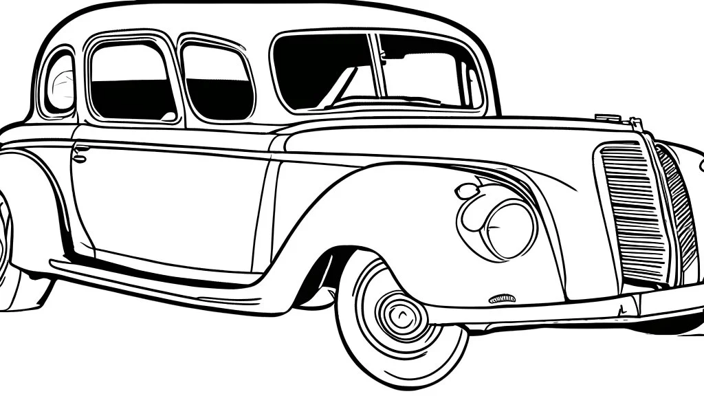 car without color for coloring