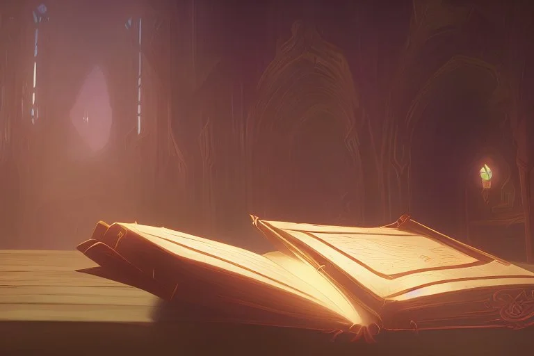 Magical book surrounded by magic