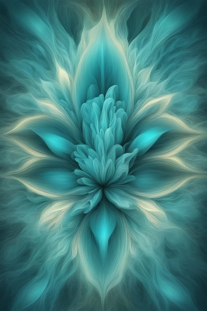 abstract surreal cyan bright holy flower