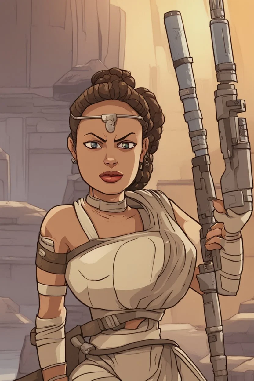 [Leela, Futurama] Leela as Rey in Star Wars