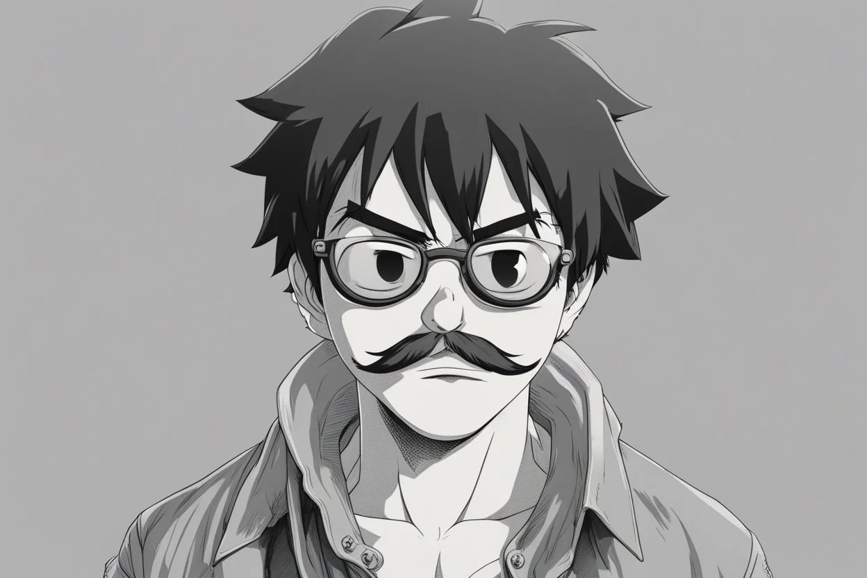 luffy with sunglasses and mustaches
