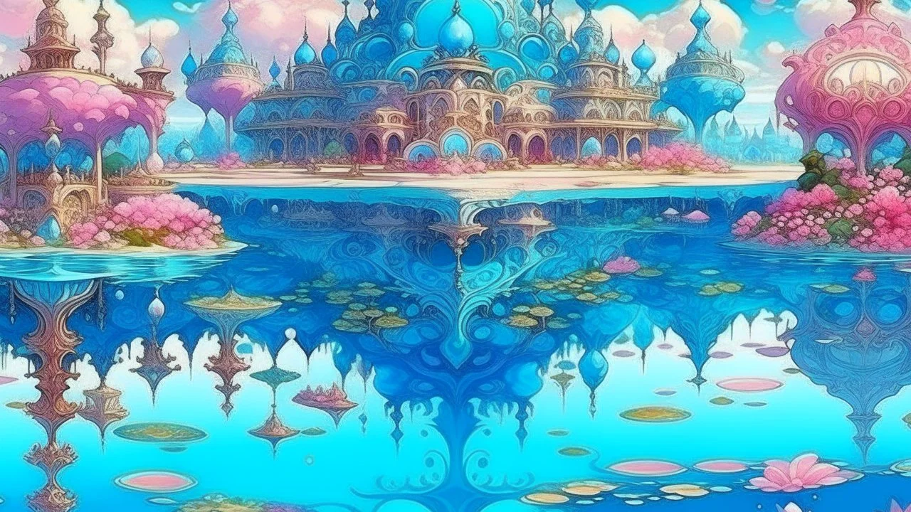 gouache, relaxation, luxury, dream world, calm beauty, symmetry, fantasy world, magic, beautiful composition, exquisite detail, 135mm lens