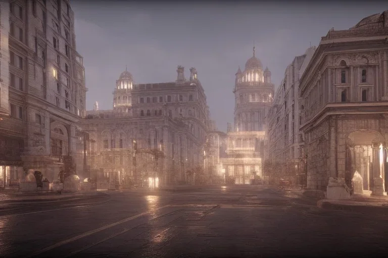 Classical city, atmospheric, realistic, unreal engine, cinematic lighting, octane render.