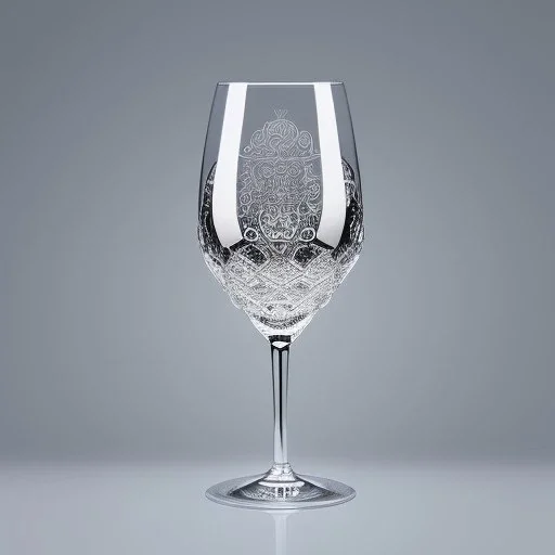 luxury single wine glass with intricate and expensive ornaments