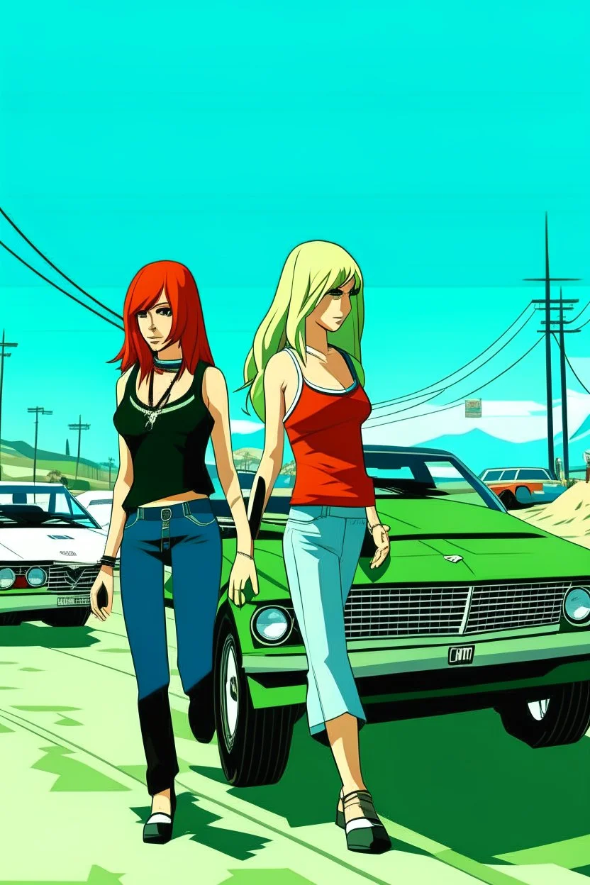 gta tarzı 2 kız 2D arkaplan biraz daha detaylı gta tarzı