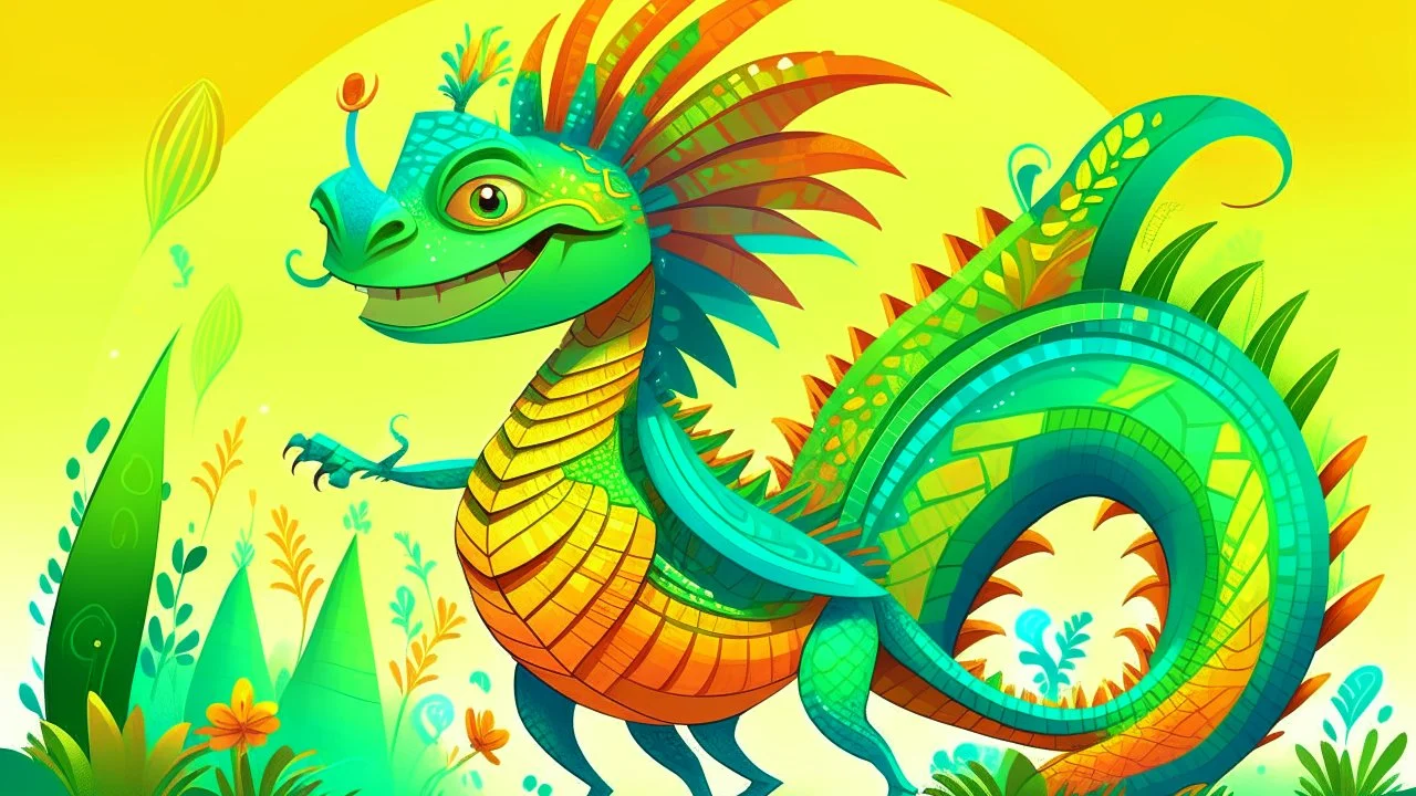 fantasy cartoon style illustration: the grasshopper has a radiant and vibrant carnival costume Rio de Janeiro, made from vibrant snake scales