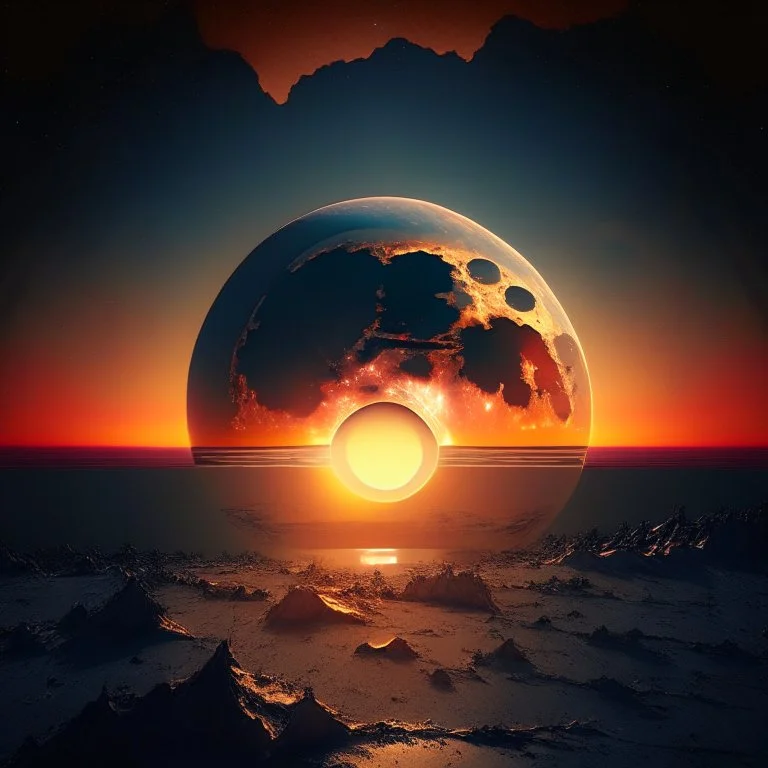 sunrise from the moon