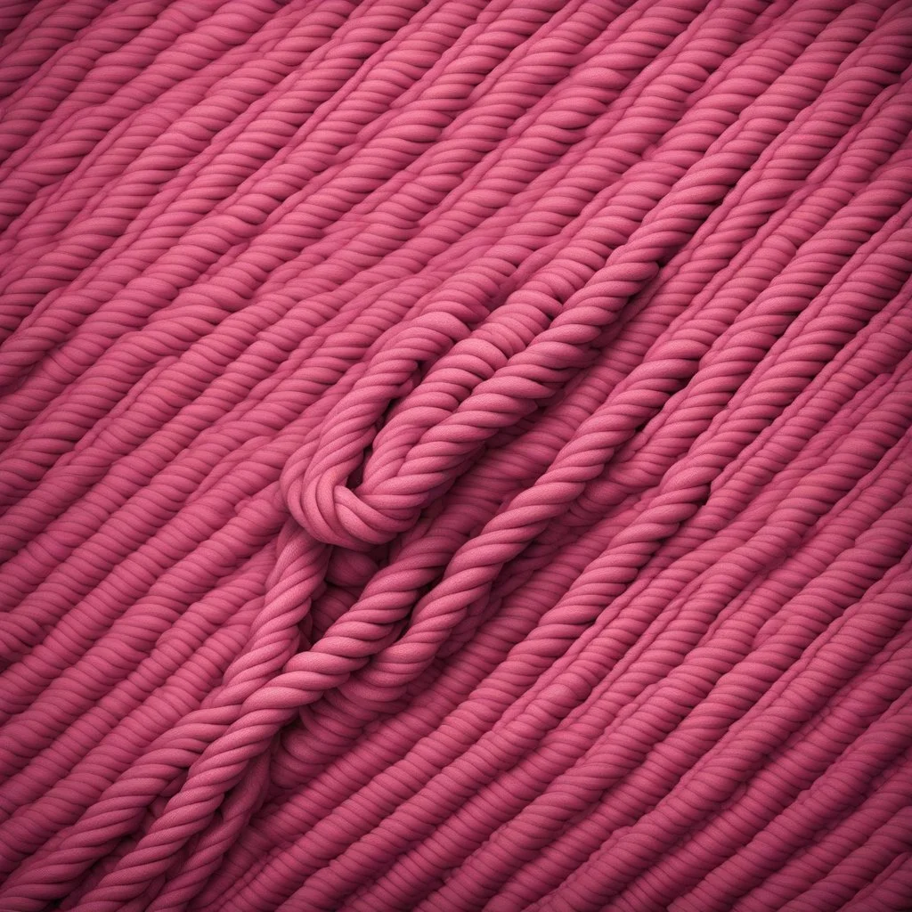 Hyper Realistic retro-style stretched-ropes with pink-&-maroon-textured background