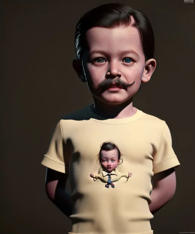 Salvador Dali toddler, full body, dramatic lighting, hyper realistic