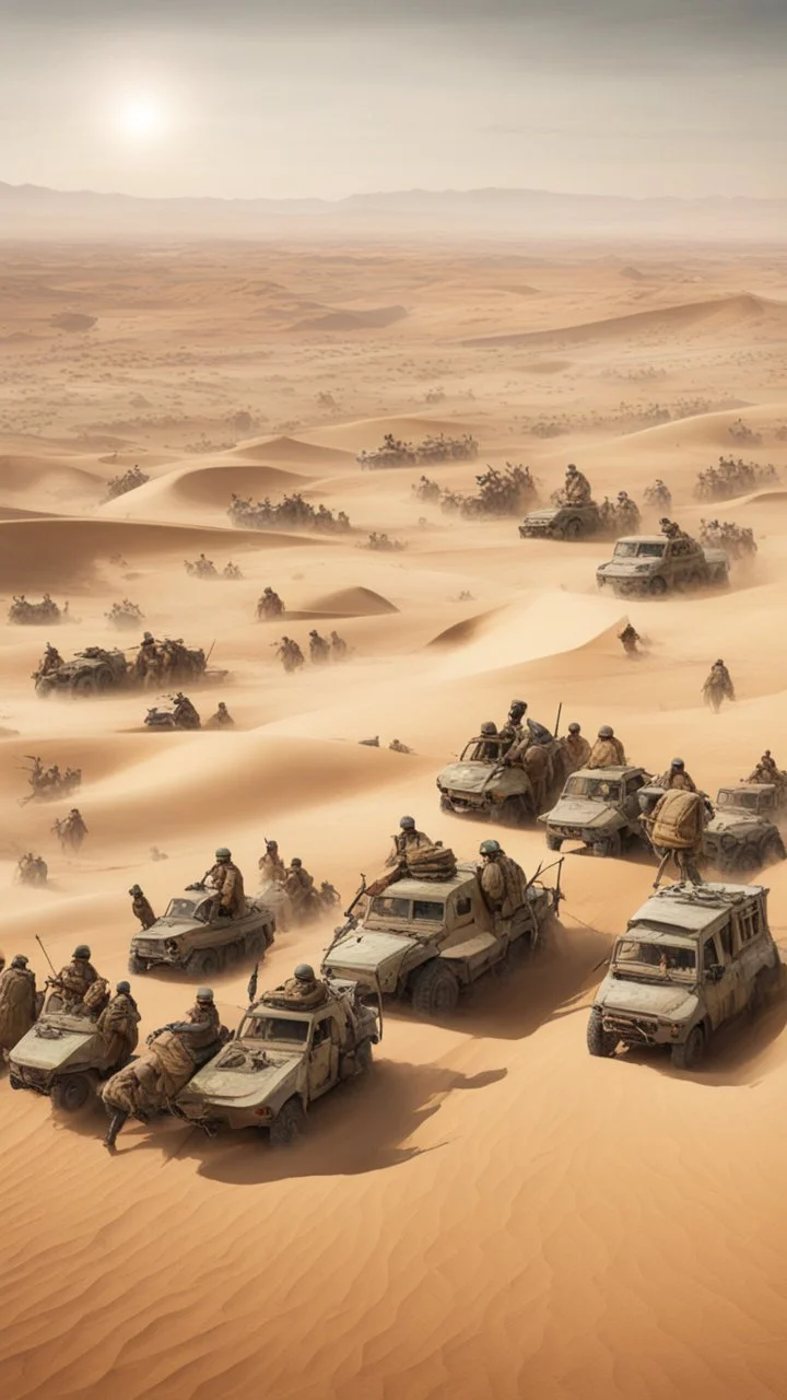 An Islamic war between two armies in the desert