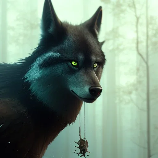 award winning portrait of a male anthropomorphic black wolf long vblack cory loftis, fenghua zhong, ryohei hase, ismail inceoglu and ruan jia. unreal engine 5, artistic lighting, highly detailed, photorealistic, fantasy