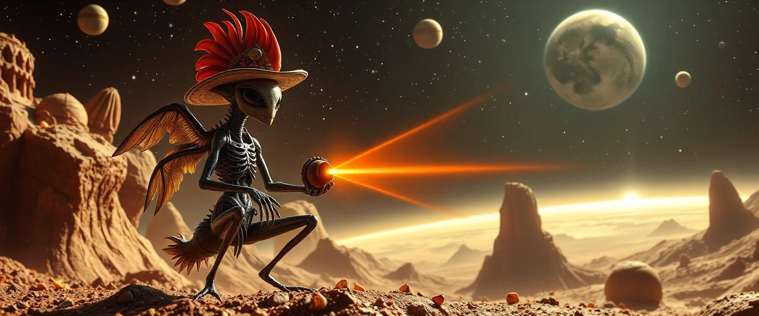 chicken alien bad ass cowboy high tech zapper ant mutants in the breakfast omelette system,, goa for the outer rim, planetary conquest, explore and dominate, stratovarious, goa trance, reggae folk fusion, science fiction, psybreaks, chill, funky