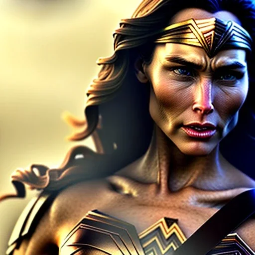 Wonder woman battles a insect, futuristic design, rain in background, close-up face, geometric armor, female face, 3d unreal engine, black face, close up armor, fine detail, lovely face, cyber parts