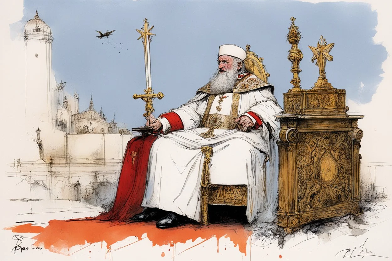 [art by Ralph Steadman] Pope Leo XIV