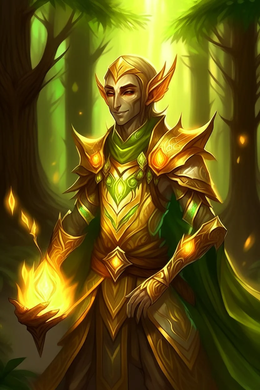 wood elf paladin glowing radiant