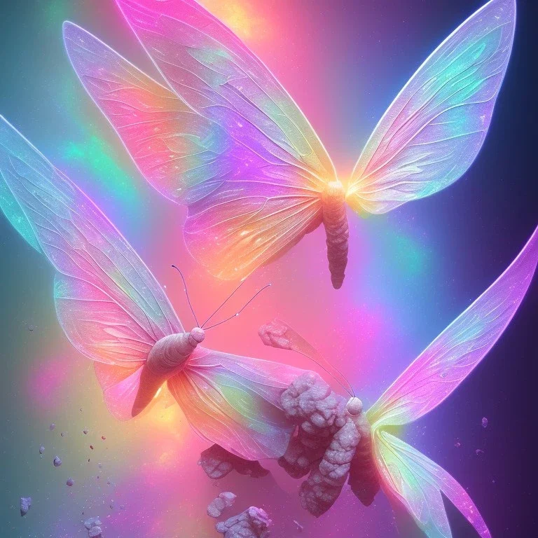 luminous pastel colors, butterfly